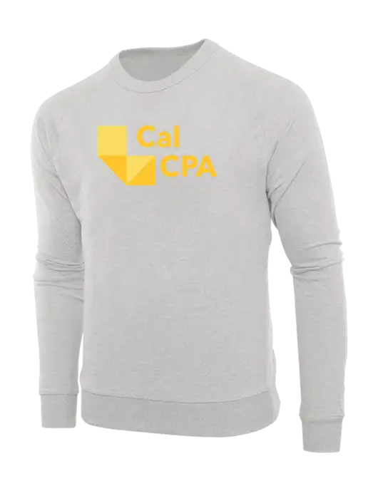Allmade Granite Grey Heather Organic French Terry Crewneck Sweatshirt w/CalCPA Logo