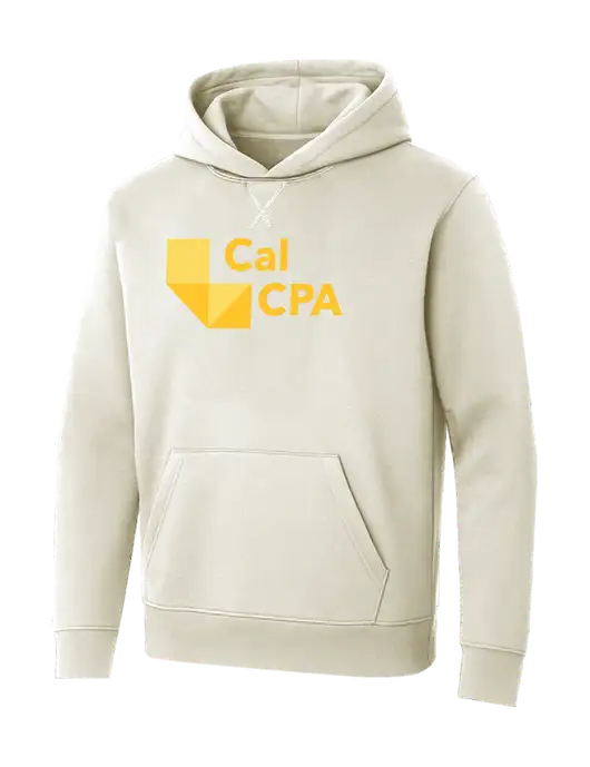 Allmade White Sand Organic French Terry Pullover Hoodie w/CalCPA Logo