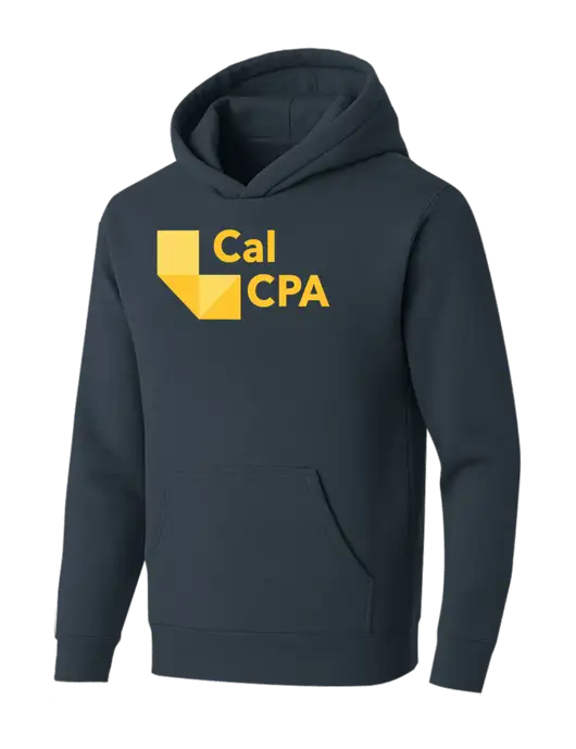 BELLA+CANVAS Dark Grey Sponge Fleece Pullover Hoodie w/CalCPA Logo