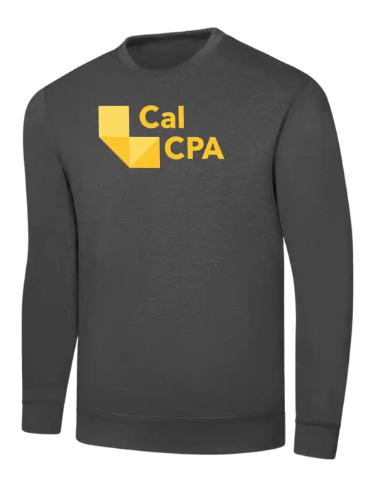 Charcoal 7.8 oz Ring Spun Crew Sweatshirt w/CalCPA Logo