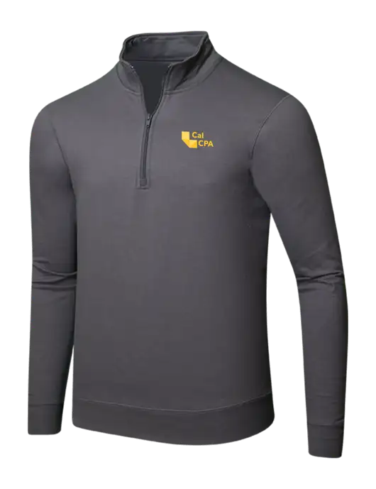 Charcoal 8.5 oz Ring Spun 1/4 Zip Pullover Sweatshirt w/CalCPA Logo