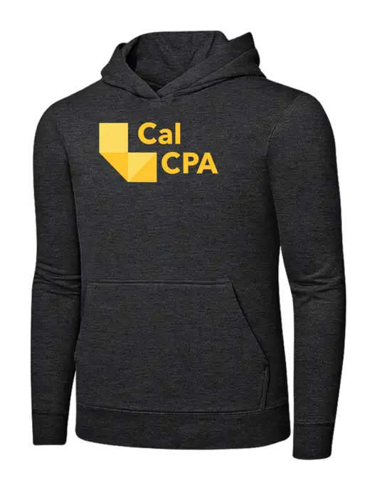 Dark Heather Grey 7.8 oz Ring Spun Hooded Sweatshirt w/CalCPA Logo