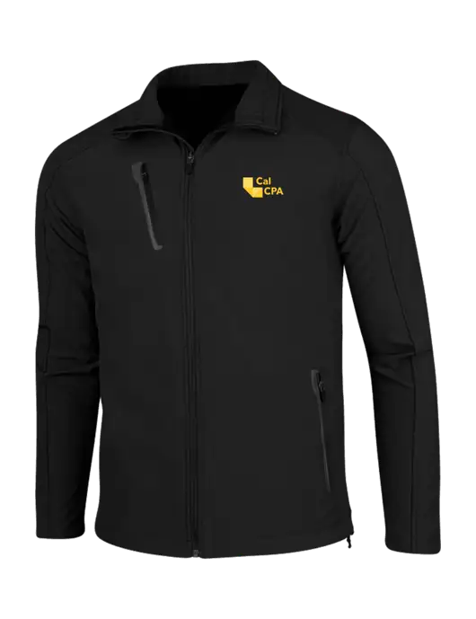 Black Welded Softshell Jacket w/CalCPA Logo