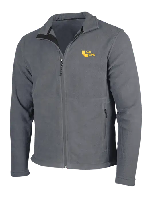 Medium Grey Fleece Jacket w/CalCPA Logo