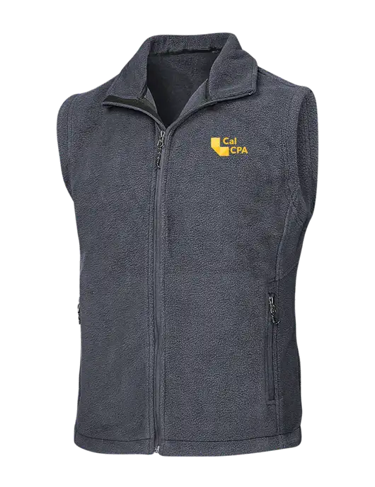 Dark Grey Fleece Vest w/CalCPA Logo