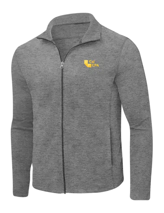 Medium Grey Heather Microfleece Full-Zip Jacket w/CalCPA Logo