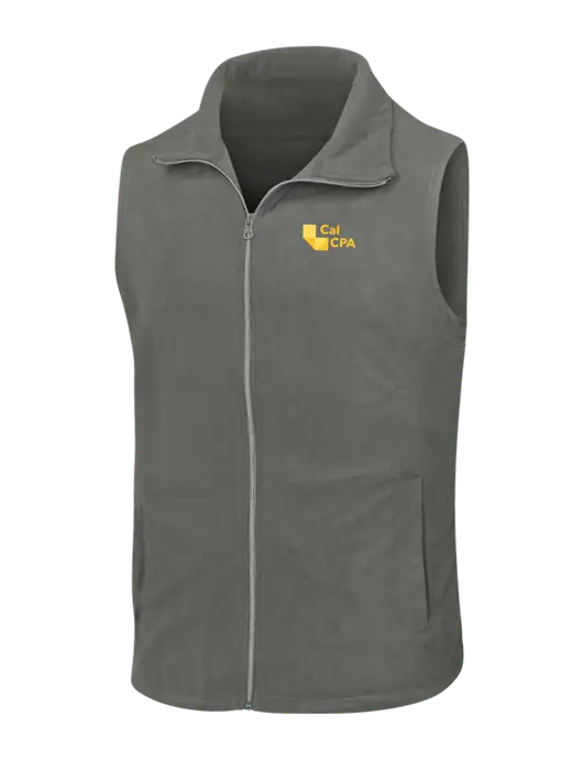 Medium Grey Microfleece Vest w/CalCPA Logo