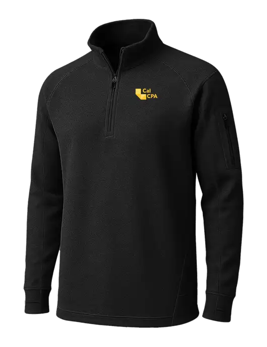 Black Tech Fleece 1/4 Zip Pullover w/CalCPA Logo