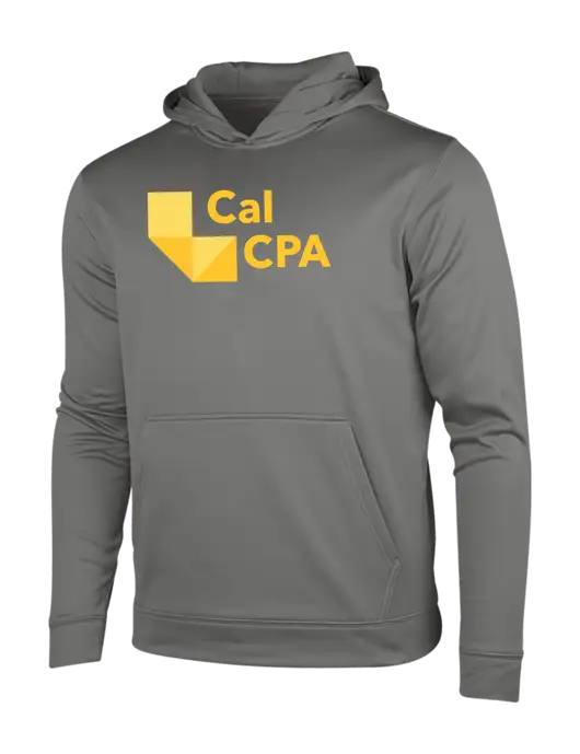 Dark Smoke Grey Sport-Wick Fleece Hooded Pullover w/CalCPA Logo