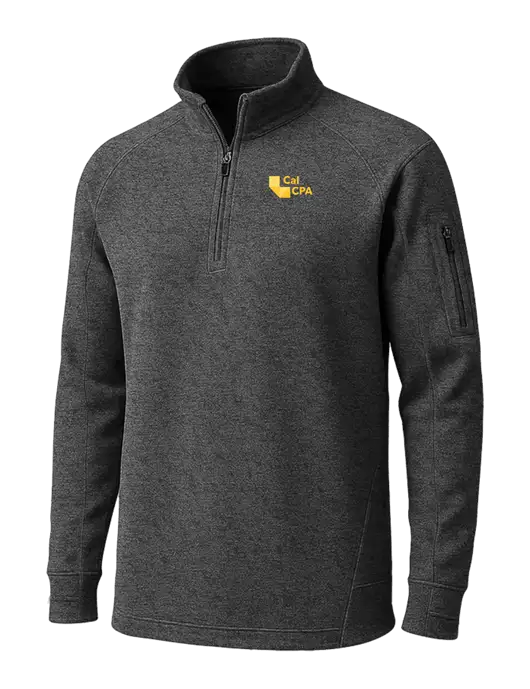 Graphite Heather Tech Fleece 1/4 Zip Pullover w/CalCPA Logo