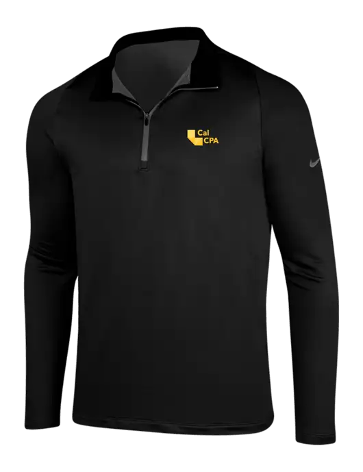NIKE Black/Dark Grey Dry-Fit Stretch 1/2 Zip Cover-Up w/CalCPA Logo