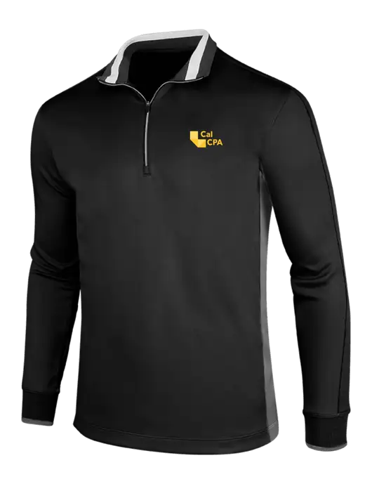 NIKE Black/Dark Grey/White Dry-Fit 1/2 Zip Cover-Up w/CalCPA Logo