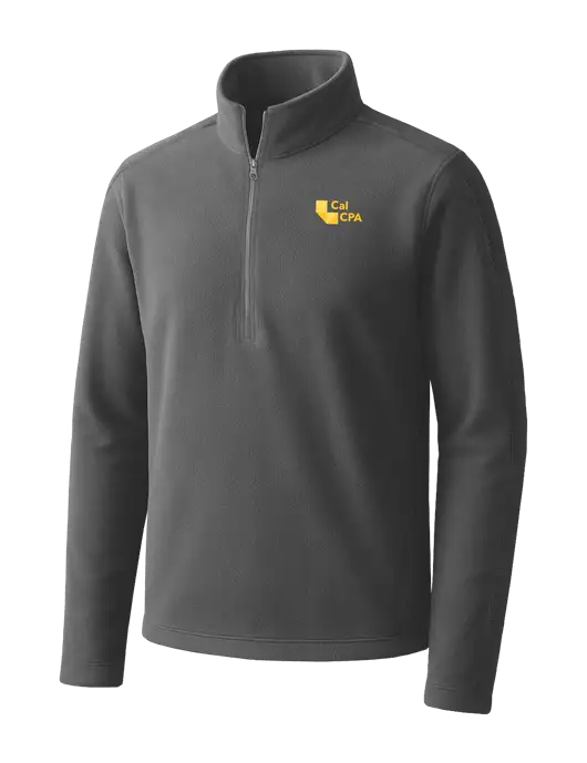 Medium Grey Microfleece 1/2 Zip Pullover w/CalCPA Logo