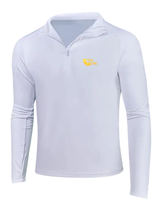 White Sport Wick Stretch 1/4 Zip Pullover w/CalCPA Logo
