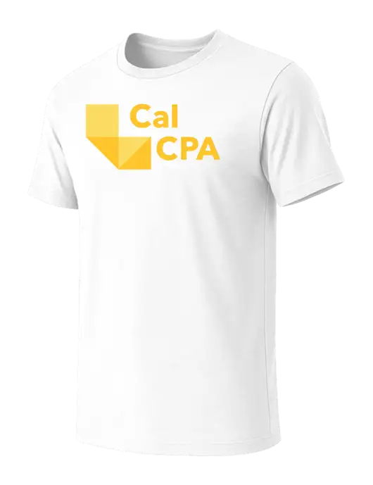 BELLA+CANVAS White Blend CVC Short Sleeve Tee w/CalCPA Logo