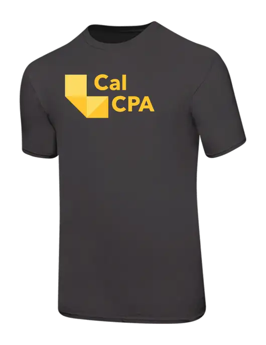 Ring Spun Charcoal 4.5 oz T-Shirt w/CalCPA Logo