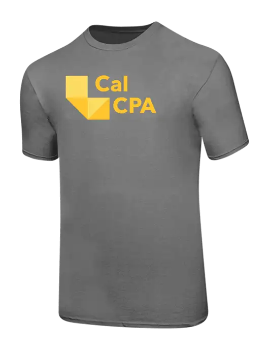 Ring Spun Medium Grey 4.5 oz T-Shirt w/CalCPA Logo