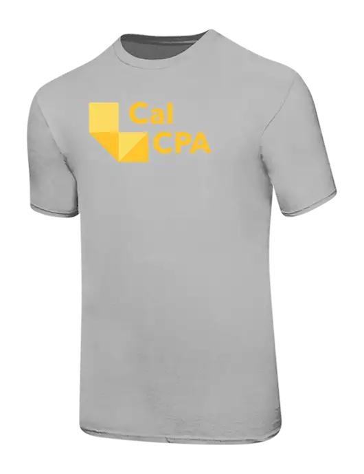 Ring Spun Silver 4.5 oz T-Shirt w/CalCPA Logo
