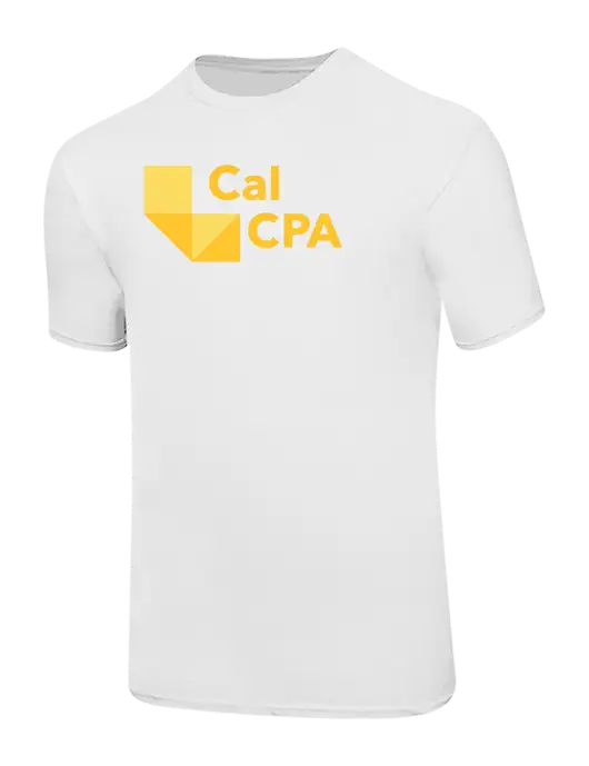 Ring Spun White 4.5 oz T-Shirt w/CalCPA Logo