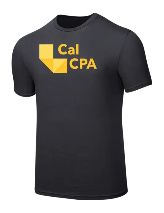 Seriously Soft Charcoal T-Shirt w/CalCPA Logo