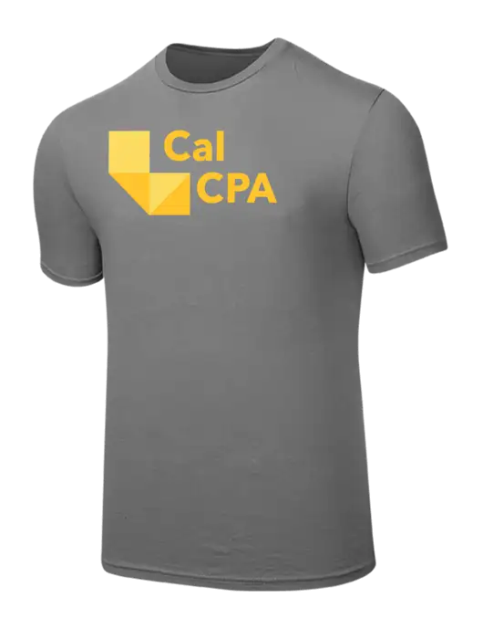 Seriously Soft Medium Grey T-Shirt w/CalCPA Logo