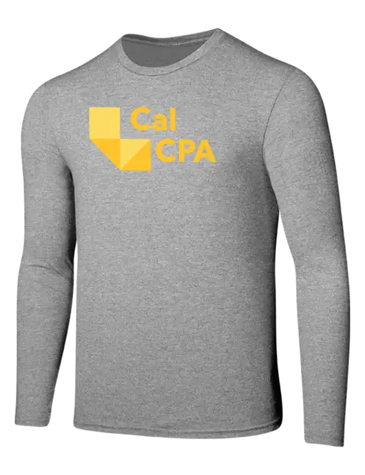 Seriously Soft Light Heathered Grey Long Sleeve T-Shirt w/CalCPA Logo