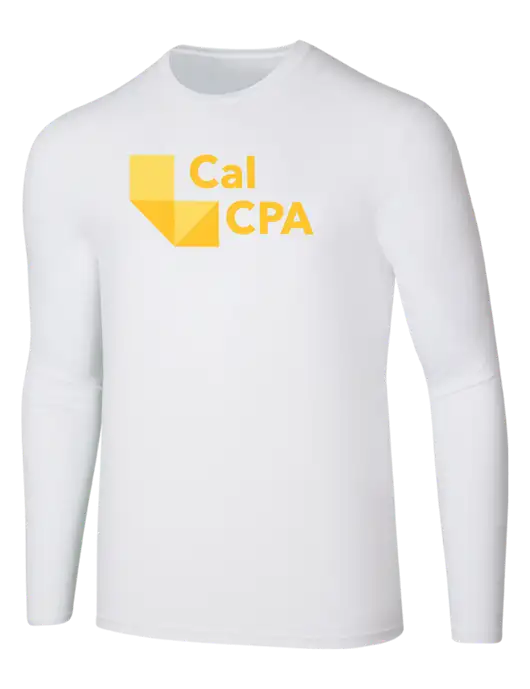 Seriously Soft White Long Sleeve T-Shirt w/CalCPA Logo