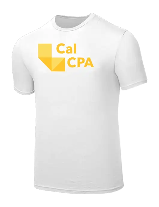 Seriously Soft White T-Shirt w/CalCPA Logo