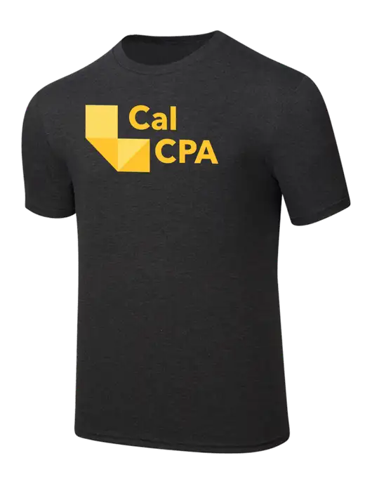 Simply Soft Black Frost 4.5oz  Poly/Combed Ring Spun Cotton T-Shirt w/CalCPA Logo