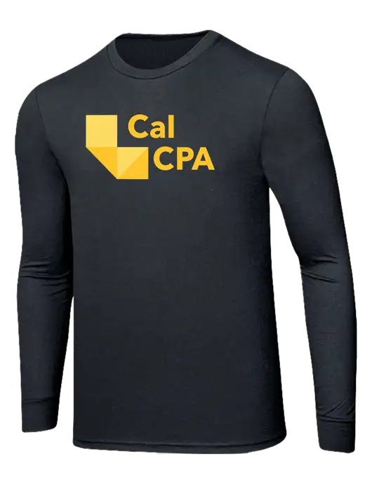 Simply Soft Long Sleeve Black Frost 4.5 oz, Poly/Combed Ring Spun Cotton T-Shirt w/CalCPA Logo