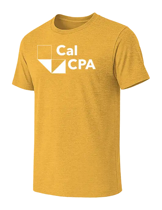 BELLA+CANVAS Heather Yellow Gold CVC Short Sleeve Tee w/CalCPA Logo