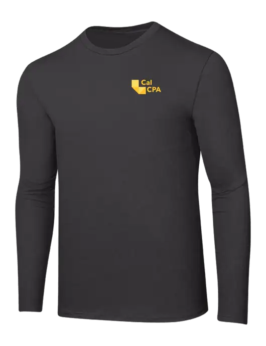 Ring Spun Charcoal 4.5 oz Long Sleeve T-Shirt w/CalCPA Logo