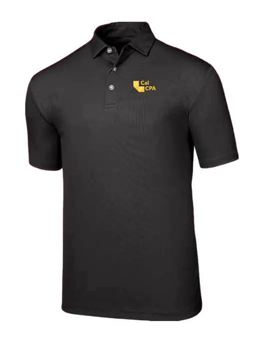 Callaway Birdseye Black Polo w/CalCPA Logo