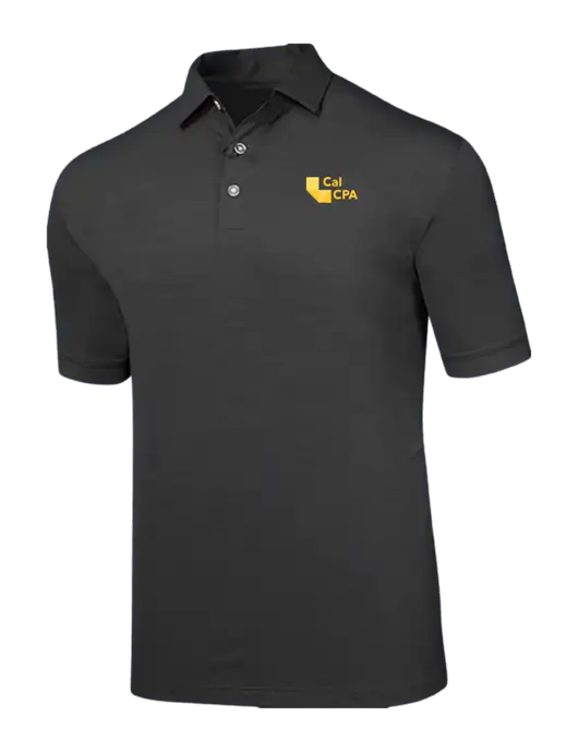 Callaway Black Fashion Tonal Polo w/CalCPA Logo