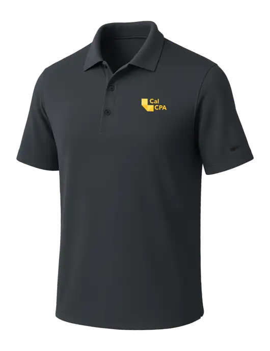 NIKE Dark Grey Dri-Fit Micro Pique Polo w/CalCPA Logo