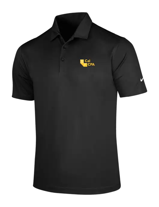 NIKE Black Dri-Fit Vertical Mesh Polo w/CalCPA Logo