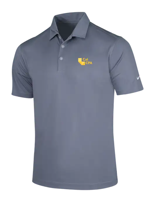 NIKE Medium Grey Dri-Fit Vertical Mesh Polo w/CalCPA Logo