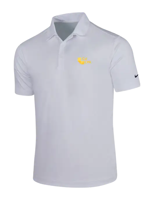NIKE White Dri-Fit Vertical Mesh Polo w/CalCPA Logo