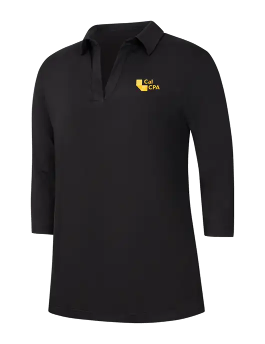 Womens Black Luxe Knit Tunic w/CalCPA Logo