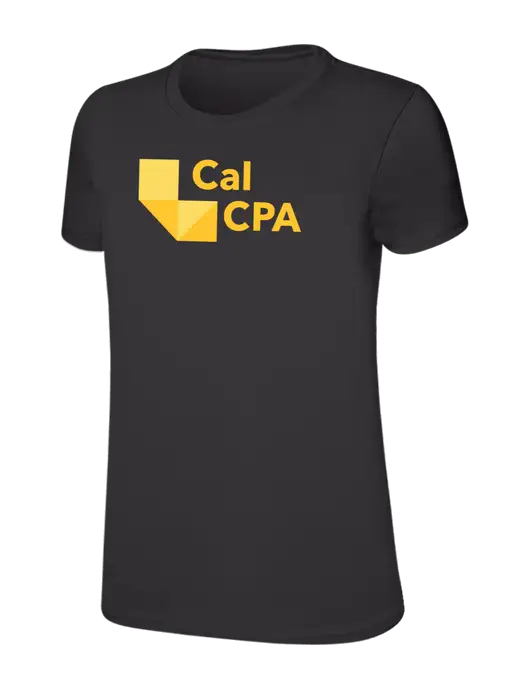 Womens Ring Spun Charcoal 4.5 oz T-Shirt w/CalCPA Logo
