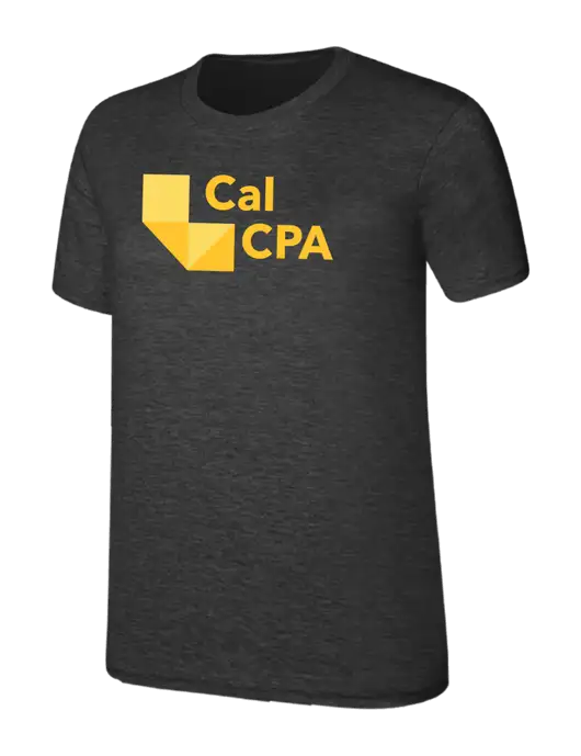 Womens Ring Spun Dark Heather Grey 4.5 oz T-Shirt w/CalCPA Logo