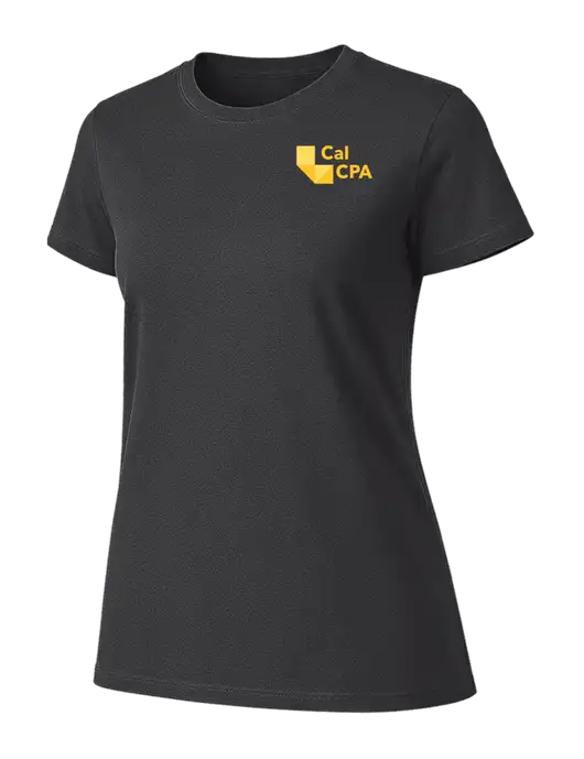 Womens Ring Spun Charcoal 4.5 oz T-Shirt w/CalCPA Logo