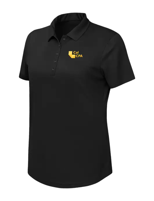 Callaway Womens Birdseye Black Polo w/CalCPA Logo