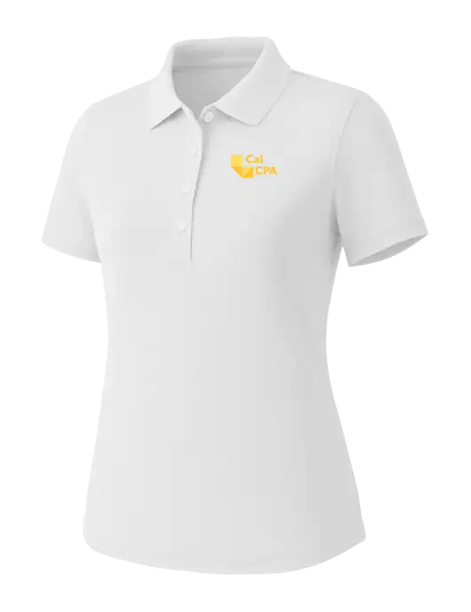 Callaway Womens Core Bright White Performance Polo w/CalCPA Logo