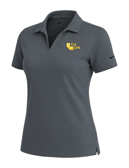 NIKE Dark Grey Womens Dri-Fit Micro Pique Polo w/CalCPA Logo