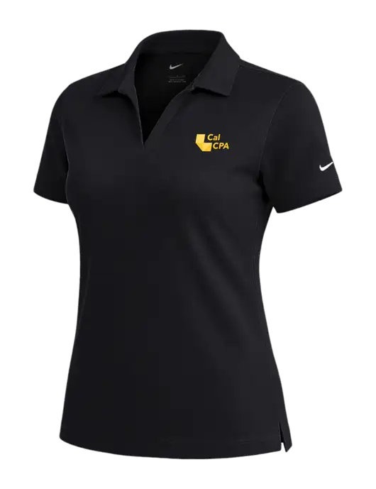 NIKE Black Womens Dri-Fit Micro Pique Polo w/CalCPA Logo