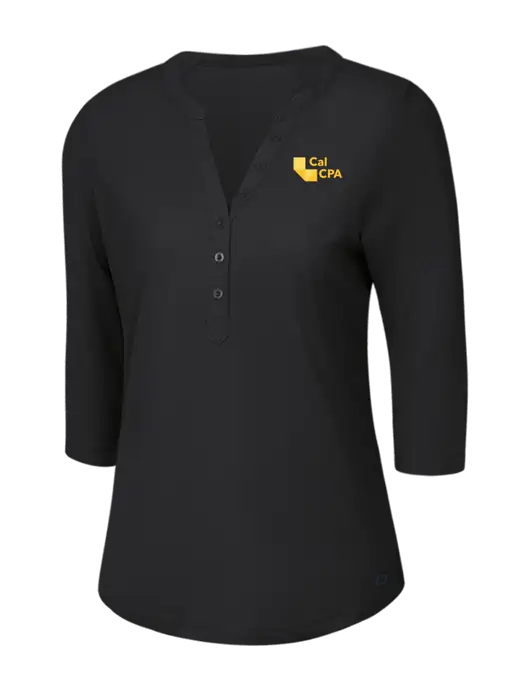 OGIO Blacktop Jewel Henley w/CalCPA Logo
