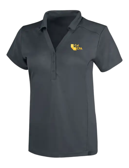 OGIO Dark Grey Womens Framework Polo w/CalCPA Logo