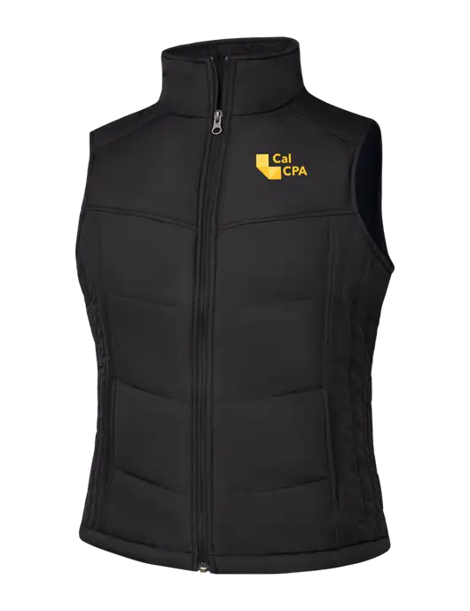 Womens Black/Black Vest w/CalCPA Logo