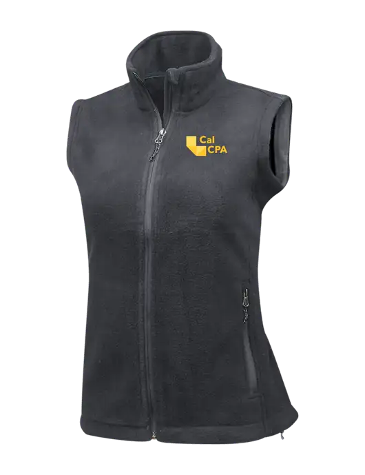 Medium Grey Womens Fleece Vest w/CalCPA Logo